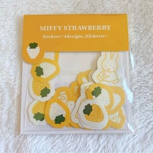 MIFFY STRAWBERRY stickers seals set planner journal / techo / calendar - Yellow